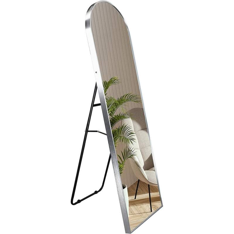 65'' x 22'' Aluminium Alloy Arch Full Length Mirror with Stand