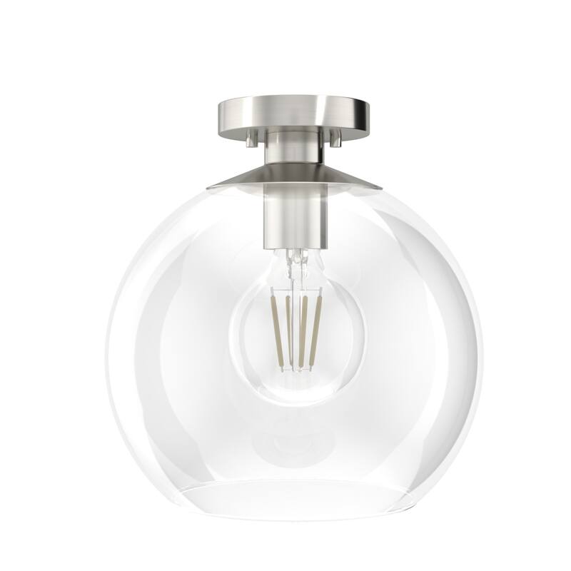 Hunter Xidane 1 Light Clear Glass Pendant or Semi-Flush Light - Kitchen Island, Dining Room, Entry - Glam, Contemporary
