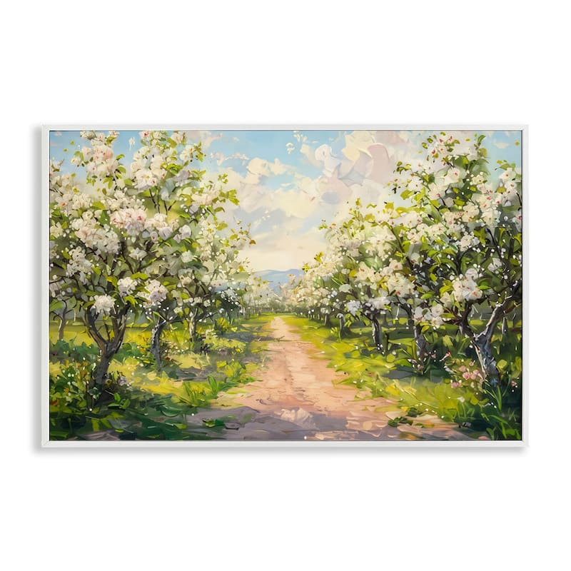 Stupell Path Through Flowering Trees Framed Giclee Art Design By LSR Creative Studio - 30 x 20 - White