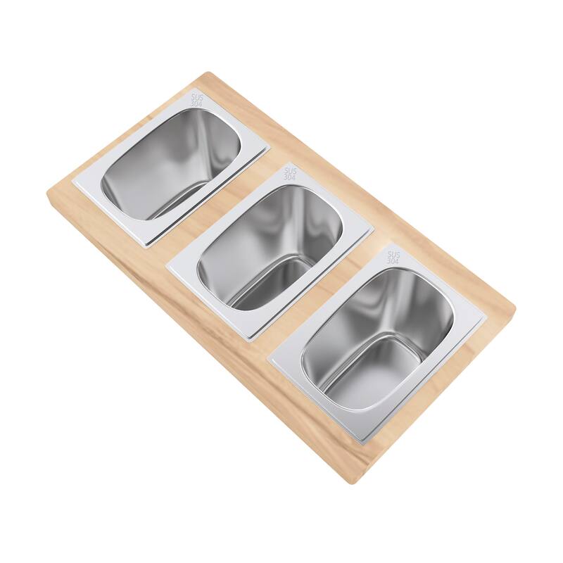 Swiss Madison SM-KA791 9" x 16-3/4" Condiment Serving Board with 3 - Stainless Steel - Stainless Steel