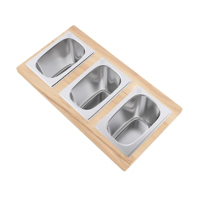 Swiss Madison SM-KA791 9" x 16-3/4" Condiment Serving Board with 3 - Stainless Steel