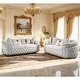 preview thumbnail 1 of 2, Furniture of America Urgoto Glam 2-Piece Beige Polyester Fabric Button Tufted Sofa Set Beige