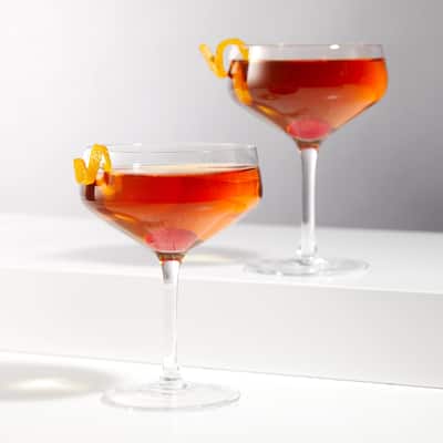 Angled Crystal Coupe Glasses Set of 4 by Viski