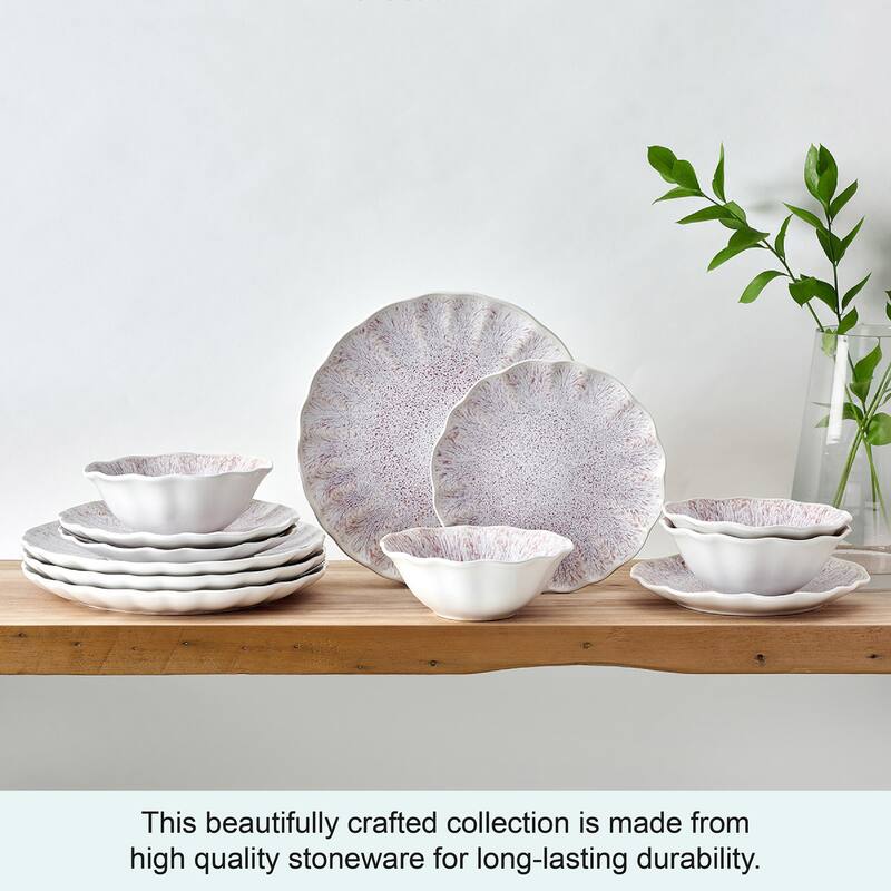 Mikasa Isla Pink 12-Piece Dinnerware Set, Service for 4 Set
