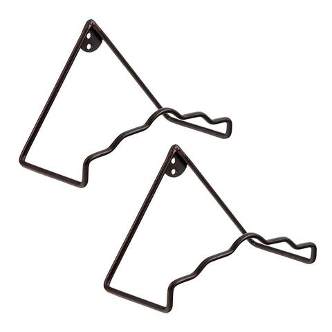 Achla Designs 8" W Roman Bronze Wrought Iron Plate Wall Hangers (Set of 2)