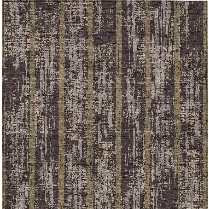 HomeRoots Striped Transitional Rectangle Outdoor Rug