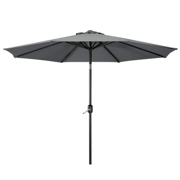 slide 2 of 12, Holme 9-foot Steel Market Patio Umbrella with Tilt-and-Crank Grey