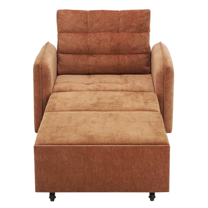 Roomfitters 3-in-1 Sleeper Chair Bed, 80'' Pull Out Lounge with USB Charging, Storage Pockets, Chenille