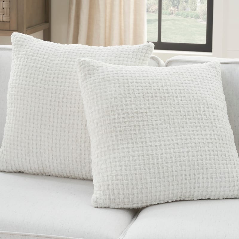 Mina Victory Lifestyle Woven Chenille 18" x 18" Set of 2 Indoor Throw Pillow