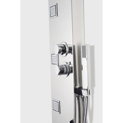 Vista V Chrome Shower Panel with Rain Shower Head