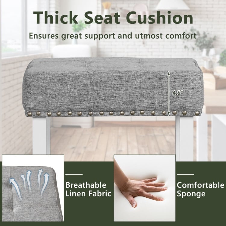 2 Pieces Counter Height Bar Stools with Sponge Padded Cushion - 17" x 13.5" x 24.5"/17" x 13.5" x 29" (L x W x H)