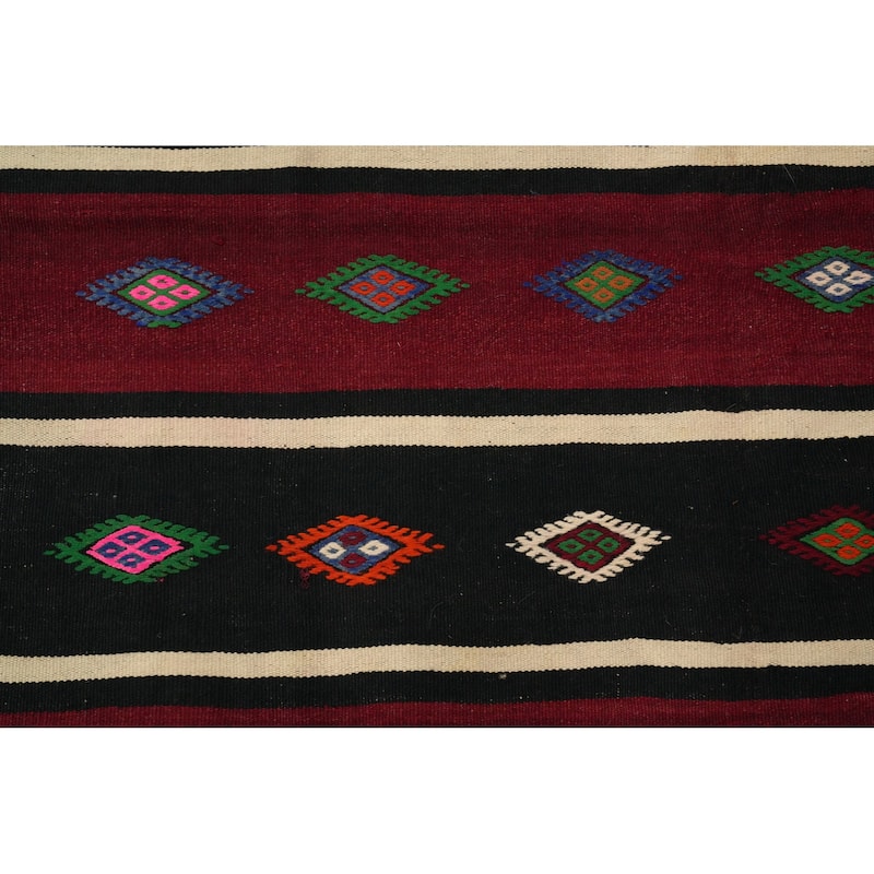 Hand Woven Oriental 100% Wool Carpet Southwestern Tribal Red Kilim Area Rug - 10' 7'' X 5' 10''