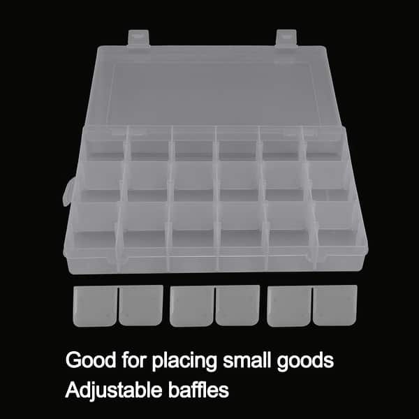  10 Grids Portable Plastic Organizer Container Storage Box,with  Adjustable Grid (2 pcs)