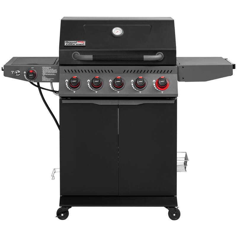 Royal Gourmet 5-Burner Gas Grill with Sear & Side Burner - Black - Propane Gas