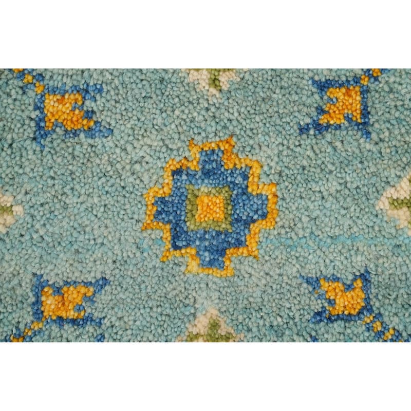 Hand Knotted Oriental 100% Wool Carpet Traditional All-Over Navy Blue & Blues Kazak Area Rug - 10' 1'' X 7' 6''
