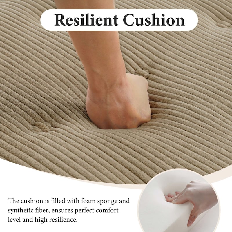 Modular Corduroy Corner Sectional Sofa Couch Set with Tufted Cushion