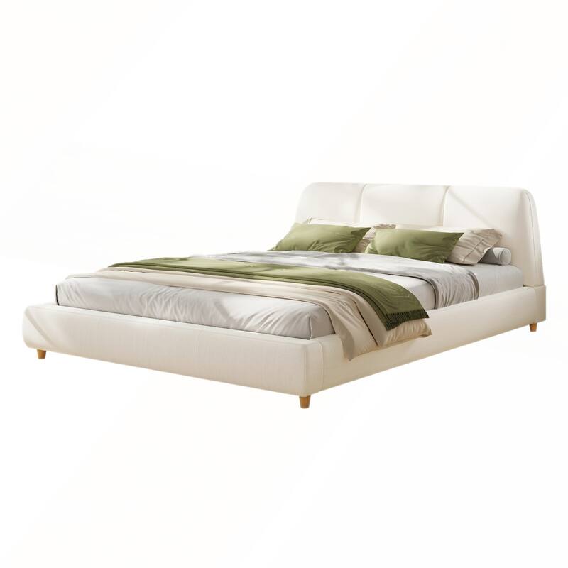 King Size Modern Upholstered Bed Frame with Linen Fabric