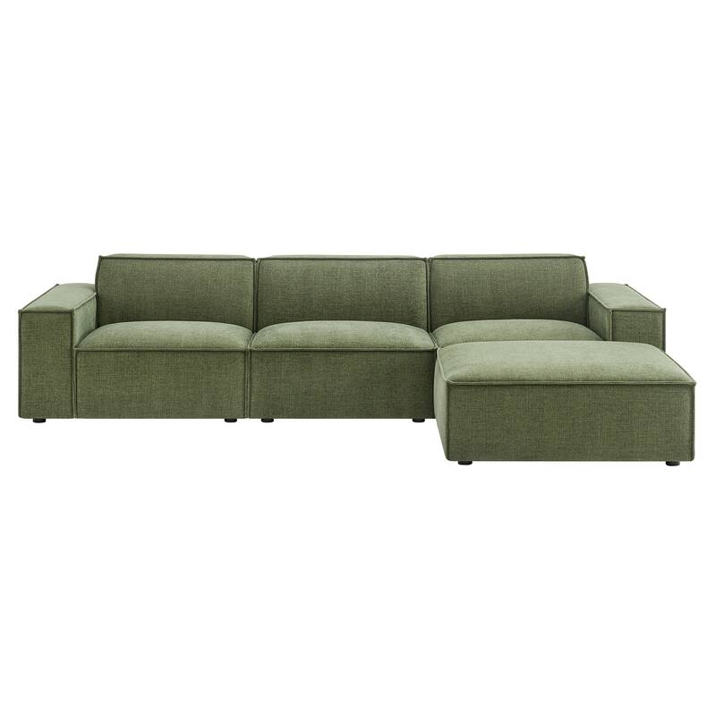 Restore 4-Piece Performance Fabric Upholstered Modular Sofa Set with Ottoman