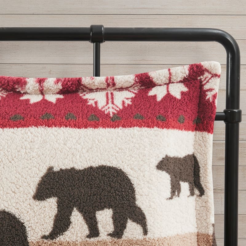 Woolrich Tunbridge Red/Black Print Sherpa Comforter Set