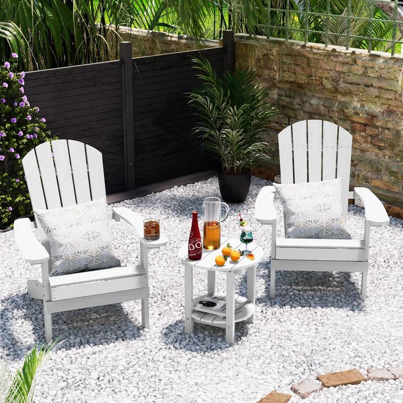 WINSOON All Weather HIPS Outdoor Side Table,Round Table