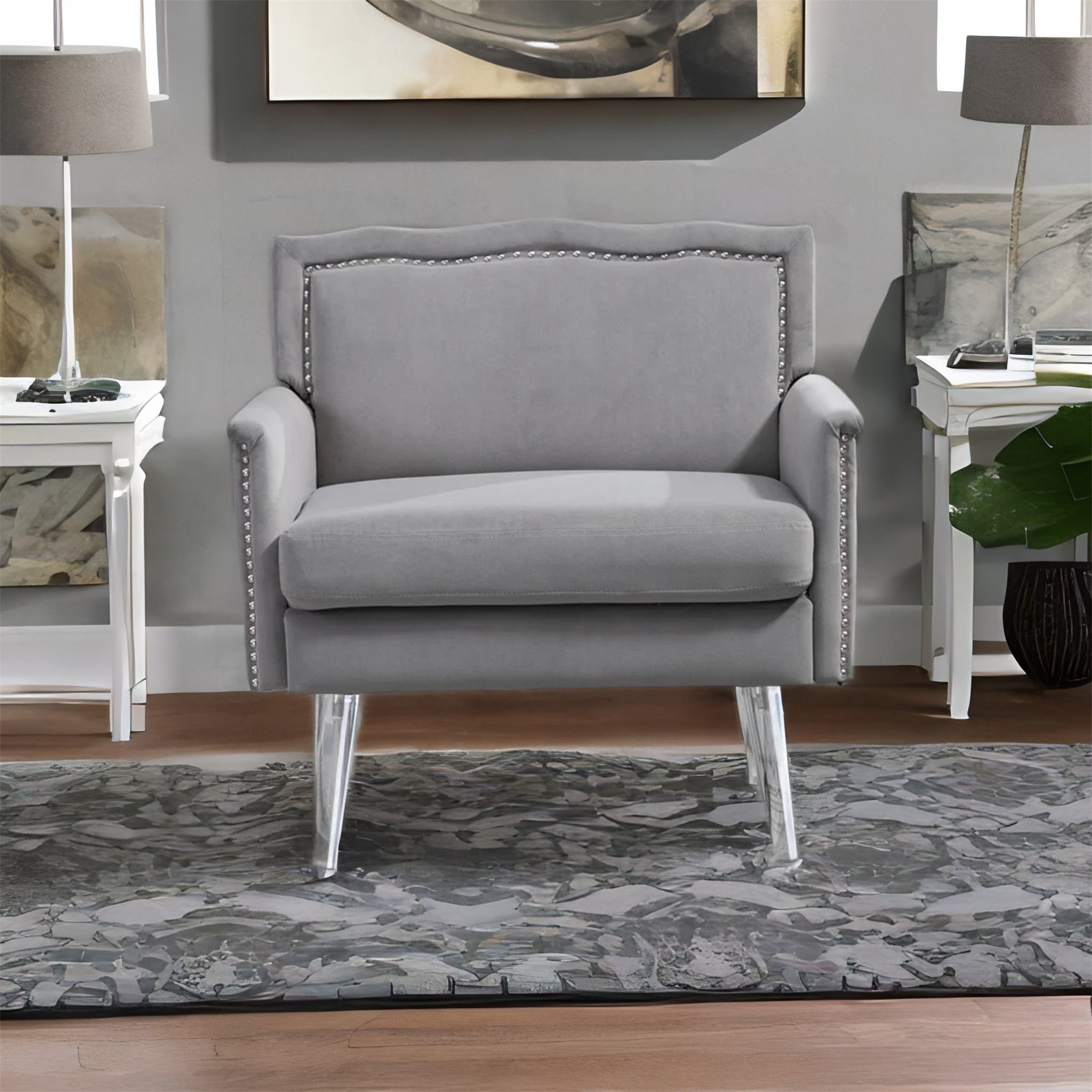 TONWIN Living Room Chair with Acrylic Feet