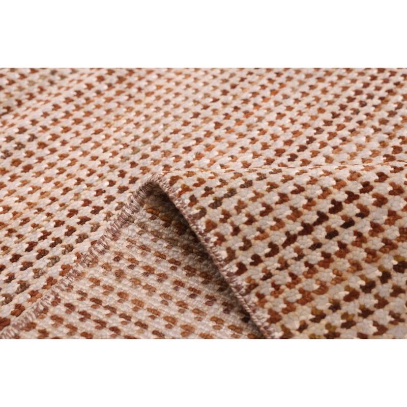 ECARPETGALLERY Hand-knotted Silk Shadow Brown Viscose, Wool Rug - 6'0 x 8'10