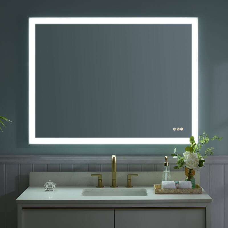 Wall Mounted Bathroom Heavy Duty Framed LED Mirror With bright light And And Memory Function