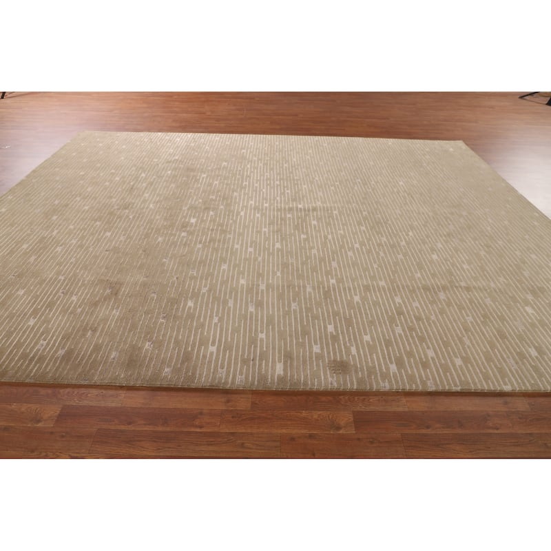 Nepalese Modern Area Rug Hand-Knotted Wool Carpet - 9'3" x 11'10"