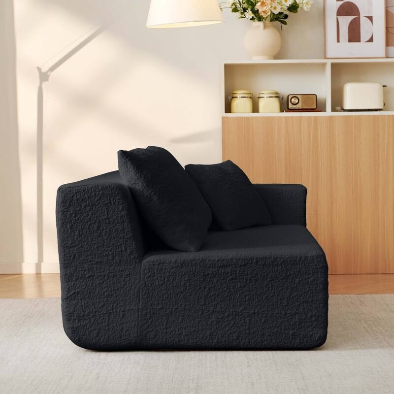 103.54" Modular Chenille Cloud Sectional Sofa with Throw Pillows