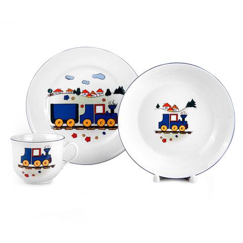 Chu Chu Train Porcelain Kids Dinnerware Set of 3