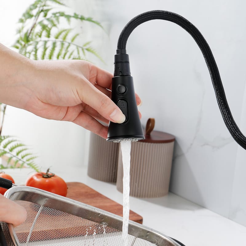 Single Handle Pull-down Sprayer Kitchen Faucet With Deck plate