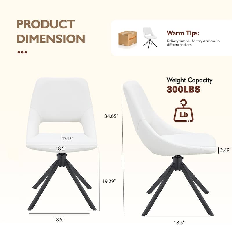 Comfortable Swivel Dining Chairs Set of 4, Metal Kitchen Chairs with GoldMesh Scratch-Resistant Leather and High Back