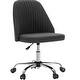 preview thumbnail 41 of 46, Armless Fabric Home Office Desk Chairs, Adjustable Height Swivel Task Vanity Chair, Task Chairs with Swivel Wheels - N/A Dark Gray