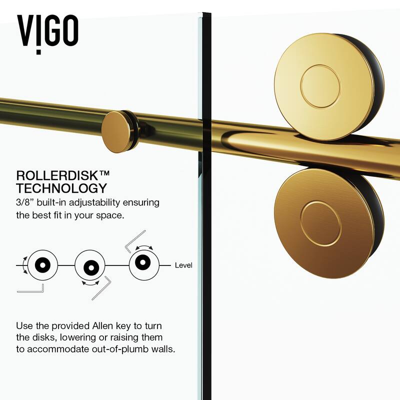 VIGO Elan 56" to 60" W x 66" H Frameless Sliding Tub Door
