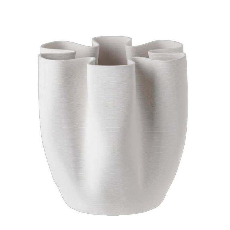 3D Printed Ceramic Off White Bowl Vase
