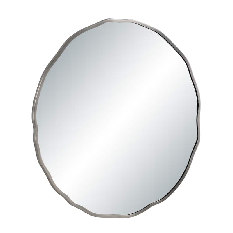 Renwil Cerro 30" H x 30" W Wall Mirror, Silver