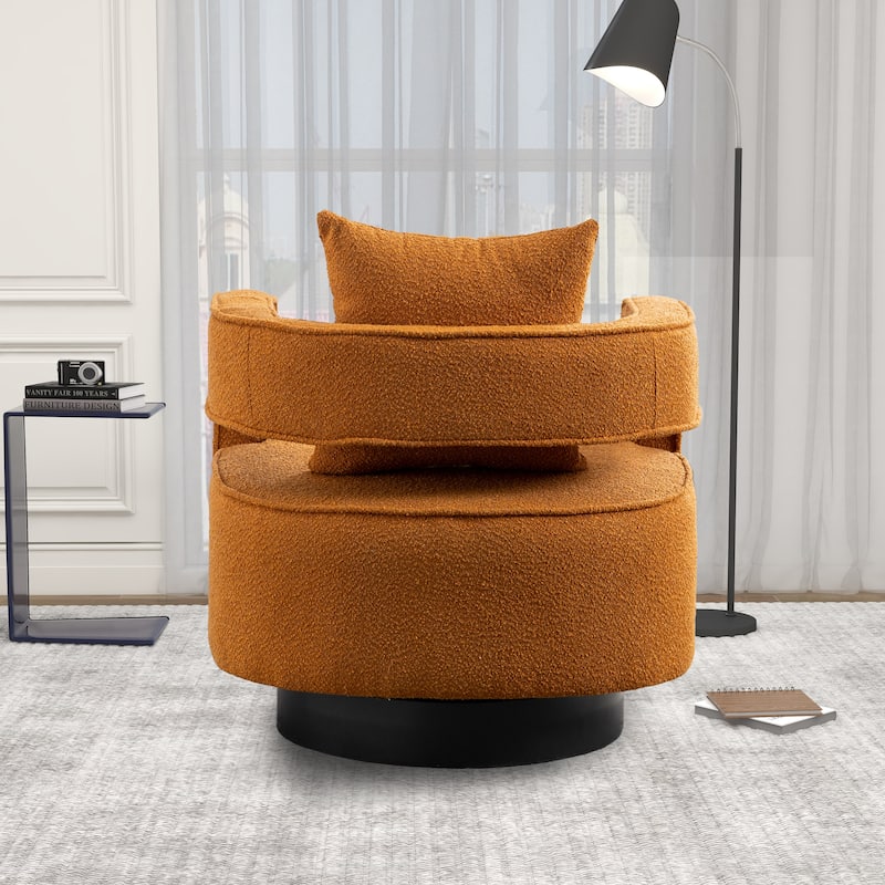 Accent Open Back Chair Modern Comfy Sofa Chair With Base, Club Chair Leisure Arm Chair For Lounge