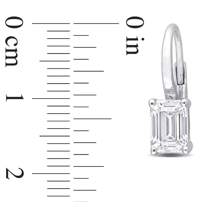 Miadora 2ct DEW Octagon Created Moissanite Leverback Earrings Sterling Silver