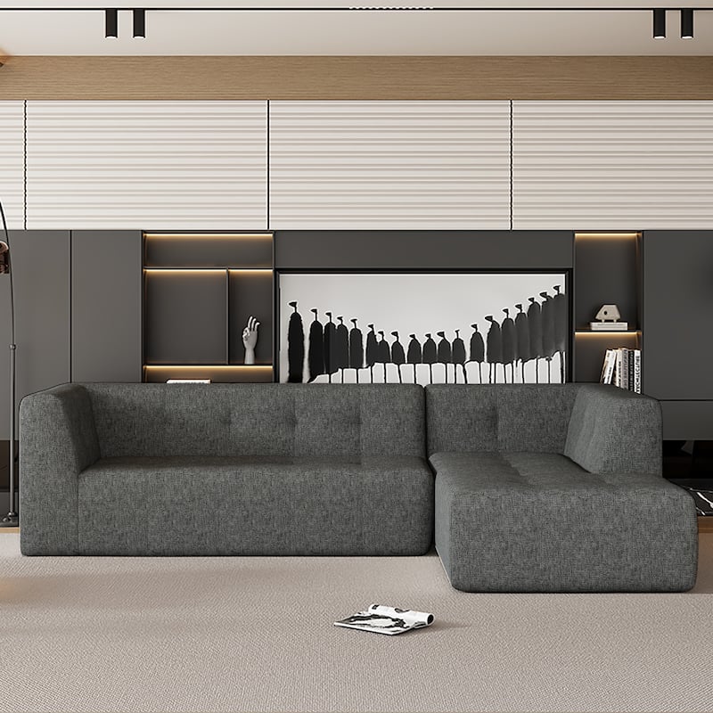L-Shaped Modular Modular Combination Living Room Sofa Set Modern Minimalist Sofa, Upholstered Deep Seat Couches