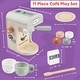 preview thumbnail 2 of 6, Hey Play Wooden Toy Coffee Maker for Kids - 11PC Kids Kitchen Playset with Coffee Machine Toy