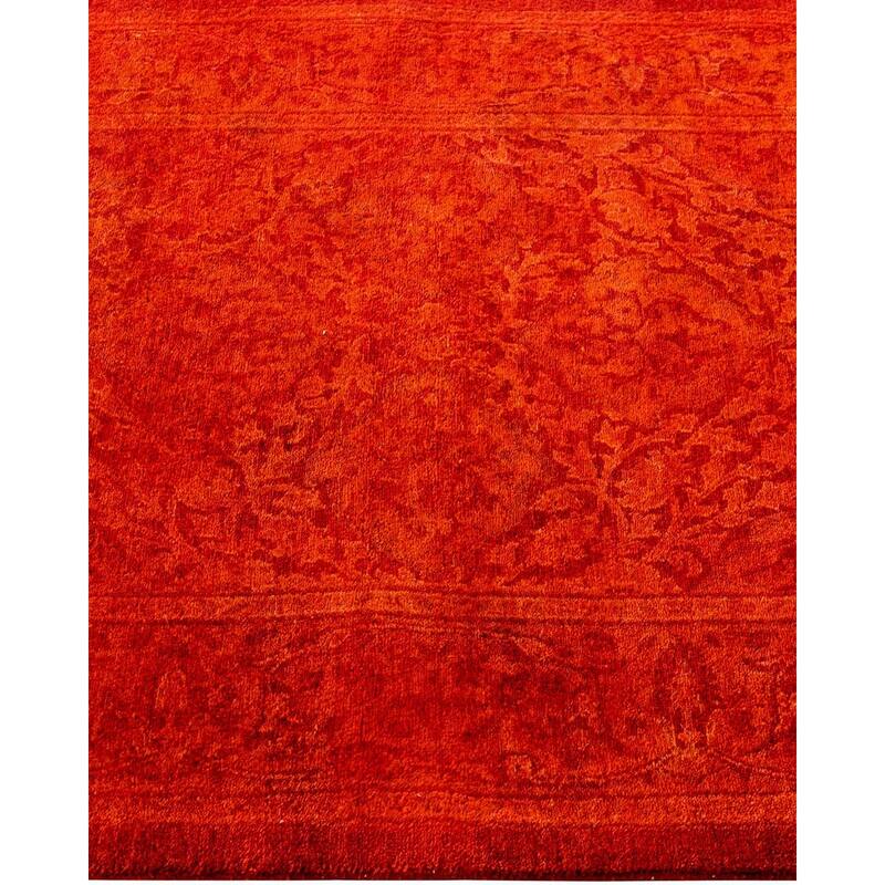 Overdyed, One-of-a-Kind Hand-Knotted Area Rug - Orange - 2' 7" x 7' 8"