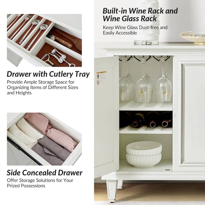 Erwin Traditional 58" Wide Sideboard with Wine Bottle Storage by HULALA HOME