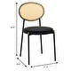 preview thumbnail 38 of 92, Leisuremod Euston Modern Velvet/Leather Dining Chair - Minimalist Wicker Back Accent Chair for Home Living Room & Kitchen