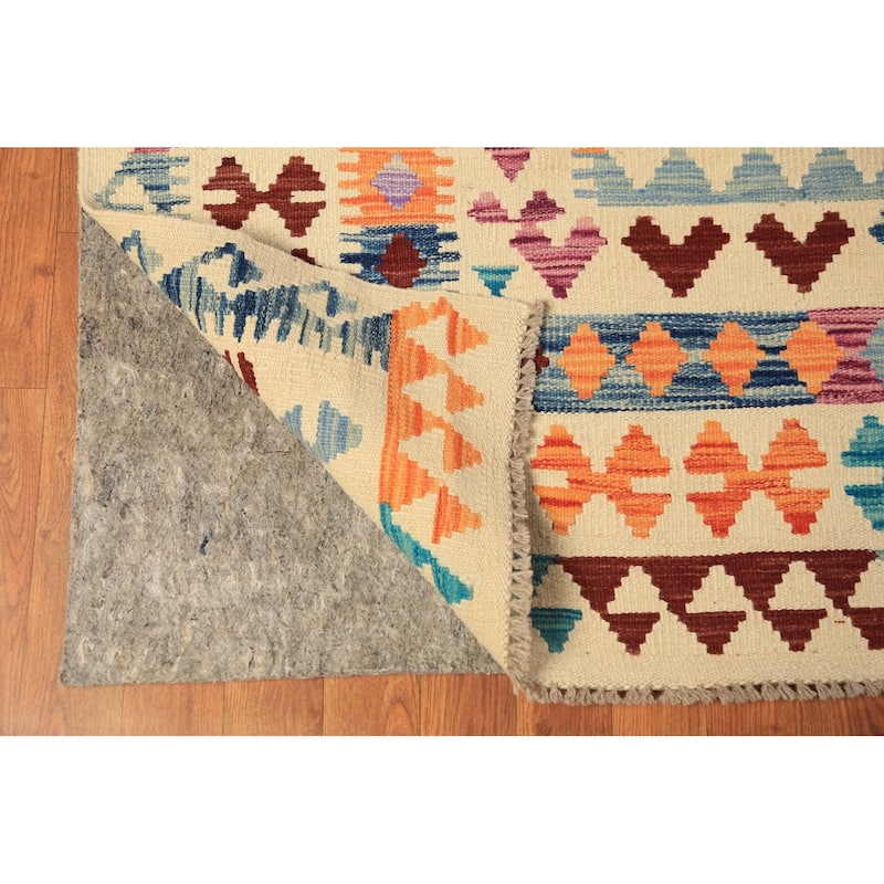 Multi-Color Kilim Oriental Large Rug Hand-Woven Wool Carpet - 10'4"x 15'11"