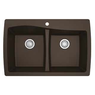 Karran Drop-In Quartz 50/50 Double Bowl Kitchen Sink