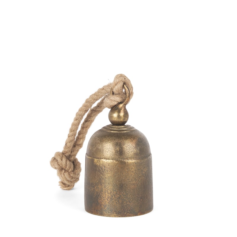 Quincy Small Gold Metal Decorative Bell Object - Small - Gold