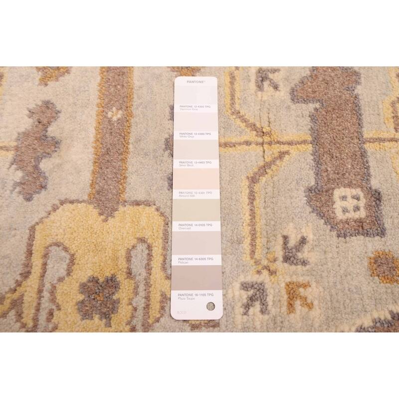 ECARPETGALLERY Hand-knotted Royal Oushak Grey Wool Rug - 8'0 x 7'9