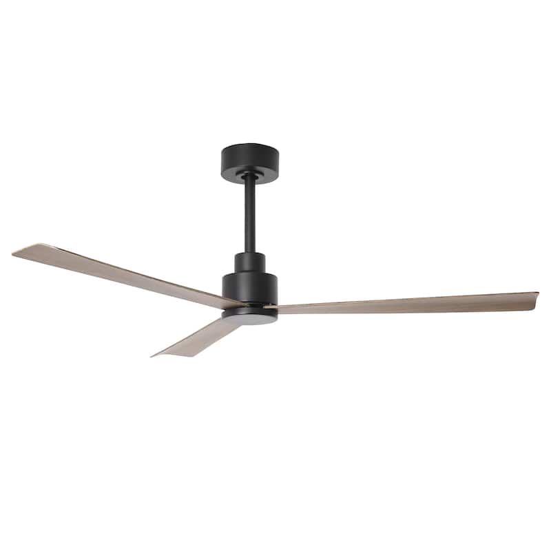 52-inch Transitional DC Motor Black Remote Indoor Ceiling Fan without Lights