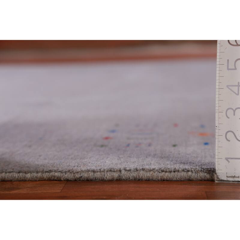 Hand Knotted Oriental 100% Wool Carpet Tribal Tribal Greys & Charcoal Gabbeh Area Rug - 11' 10'' X 9' 2''
