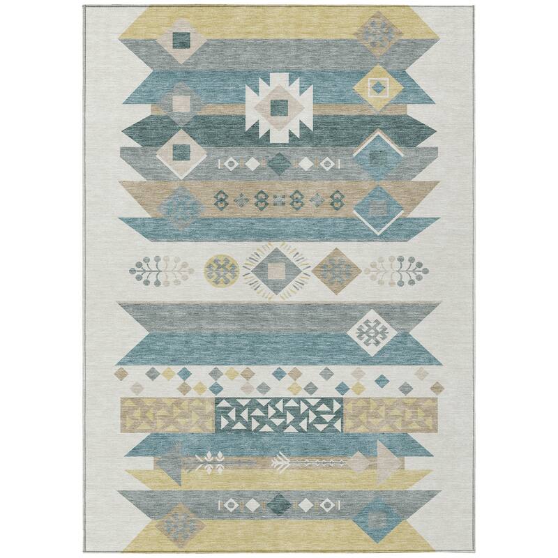 Machine Washable Indoor/ Outdoor Global Tuca Chantille Rug